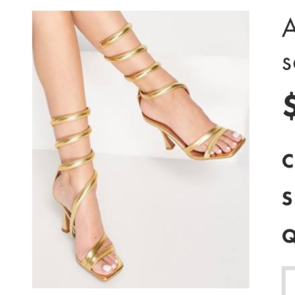 ASOS Gold Heels - Picture 1 of 3